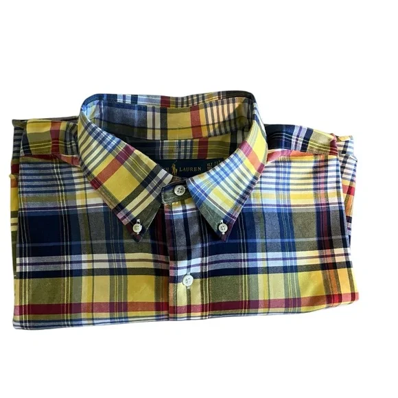 Ralph Lauren Yellow and Blue Casual Button Down Shirt - Picture 4 of 9